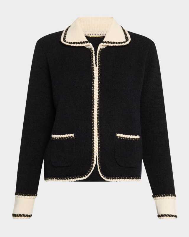 The Chantria Contrast-Trim Cardigan Jacket